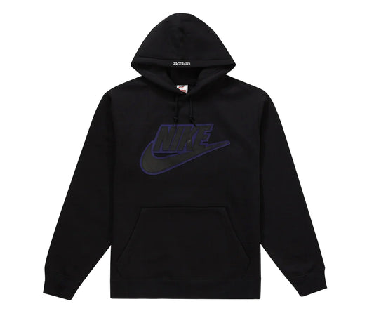 Supreme x Nike Leather Appliqué Hooded Sweatshirt “Black” FW19